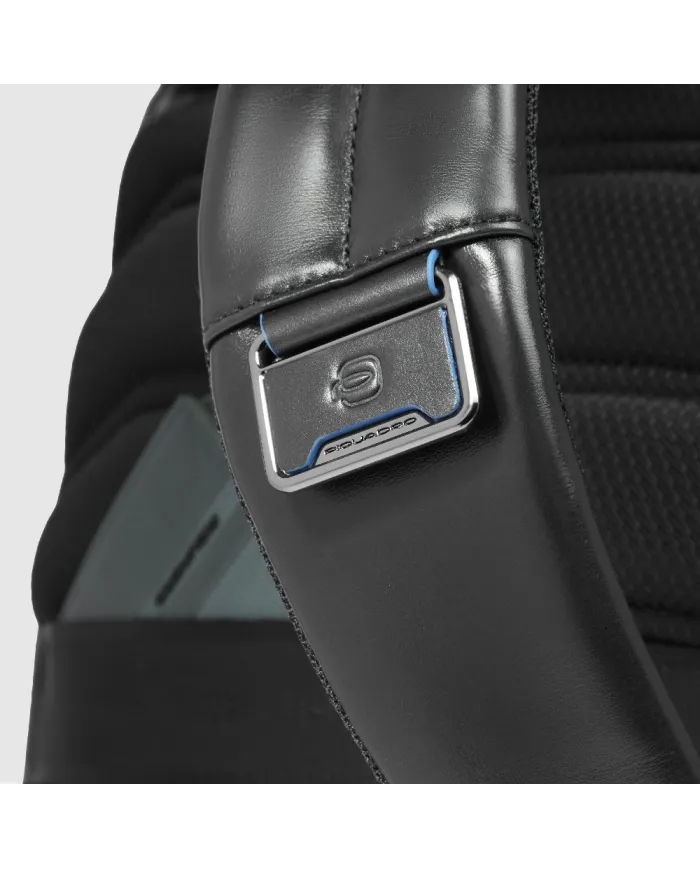 Piquadro Zaino in pelle porta pc Blue Square Nero