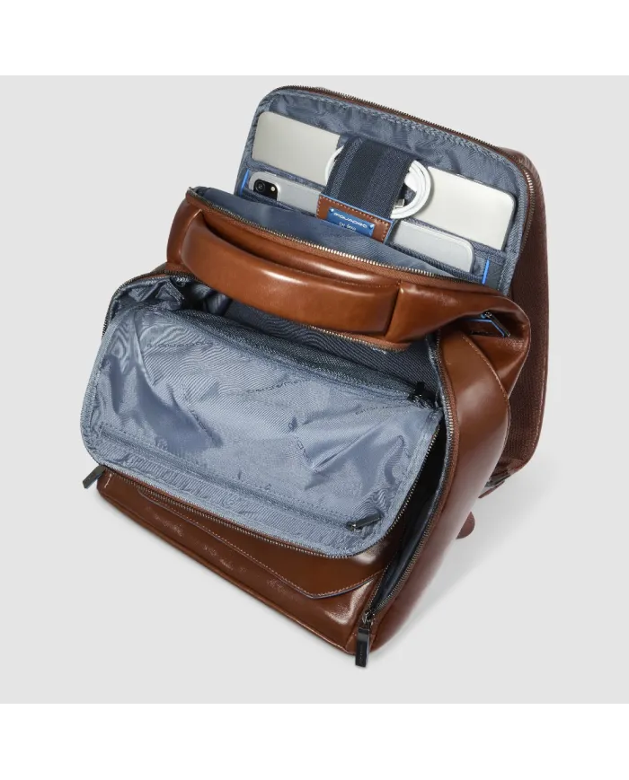 Piquadro Zaino porta pc 14" Blue square Marrone