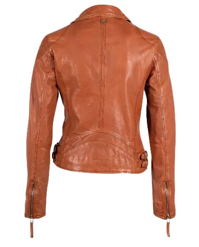 Gipsy Giacca chiodo donna in pelle Cognac Gipsy Giacca chiodo donna in pelle Cognac