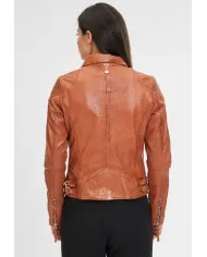 Gipsy Giacca chiodo donna in pelle Cognac