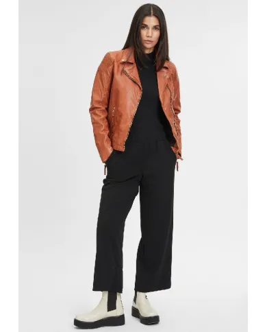 Gipsy Giacca chiodo donna in pelle Cognac Gipsy Giacca chiodo donna in pelle Cognac