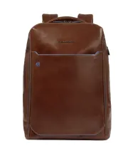 Piquadro Zaino pelle porta pc 15,6 Blue square Marrone