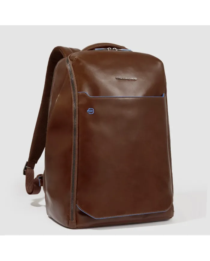 Piquadro Zaino pelle porta pc 15,6 Blue square Marrone