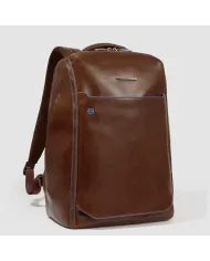 Piquadro Zaino pelle porta pc 15,6 Blue square Marrone