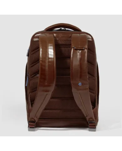 Piquadro Zaino pelle porta pc 15,6 Blue square Marrone