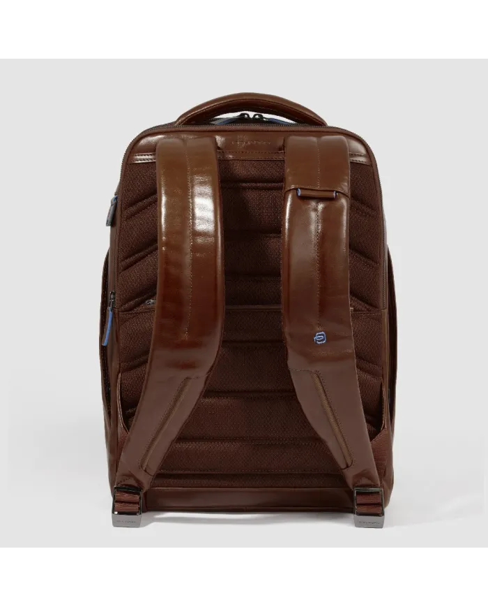 Piquadro Zaino pelle porta pc 15,6 Blue square Marrone