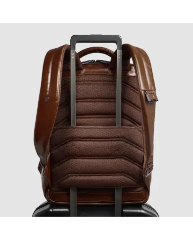 Piquadro Zaino pelle porta pc 15,6 Blue square Marrone