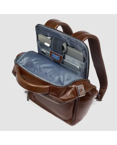 Piquadro Zaino pelle porta pc 15,6 Blue square Marrone