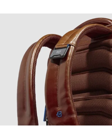 Piquadro Zaino pelle porta pc 15,6 Blue square Marrone