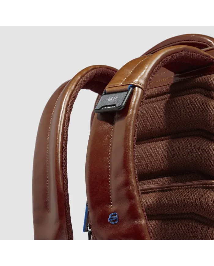 Piquadro Zaino pelle porta pc 15,6 Blue square Marrone