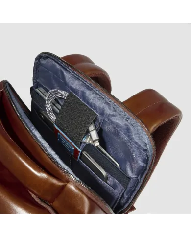 Piquadro Zaino pelle porta pc 15,6 Blue square Marrone