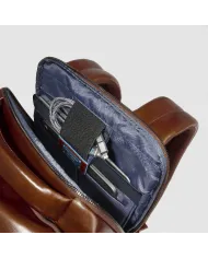 Piquadro Zaino pelle porta pc 15,6 Blue square Marrone