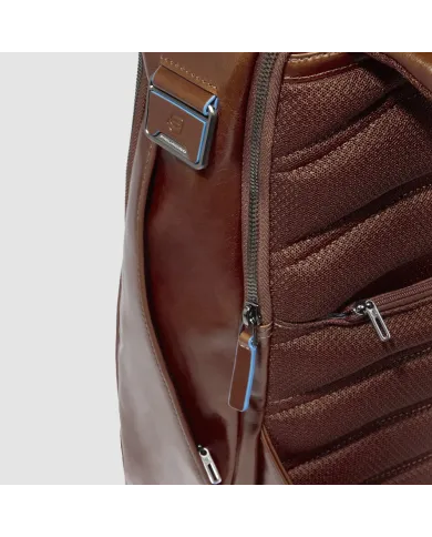 Piquadro Zaino pelle porta pc 15,6 Blue square Marrone