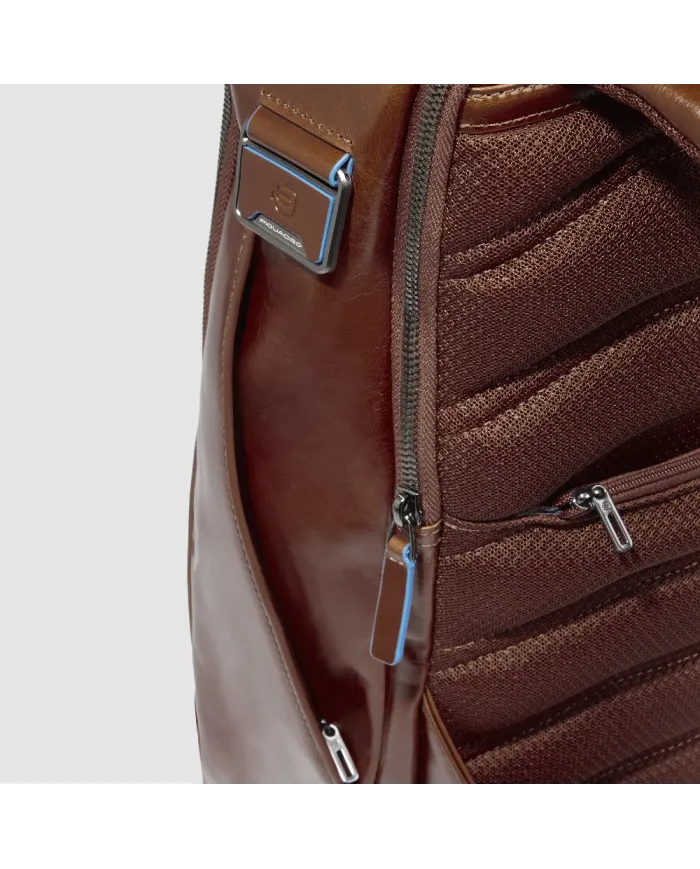 Piquadro Zaino pelle porta pc 15,6 Blue square Marrone