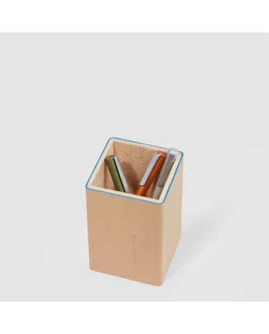 Piquadro Porta penne in pelle Atlas Cuoio