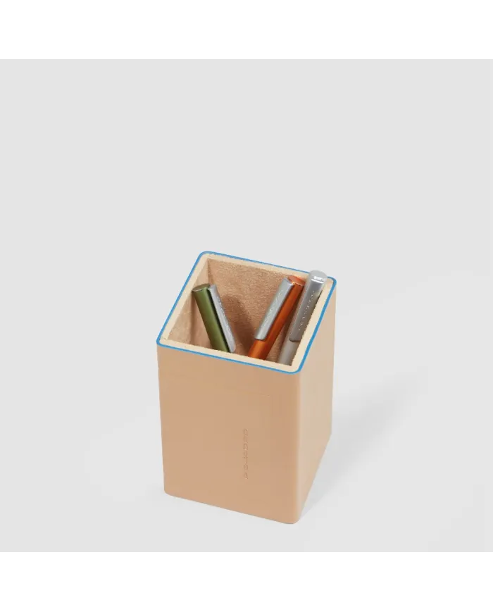 Piquadro Porta penne in pelle Atlas Cuoio