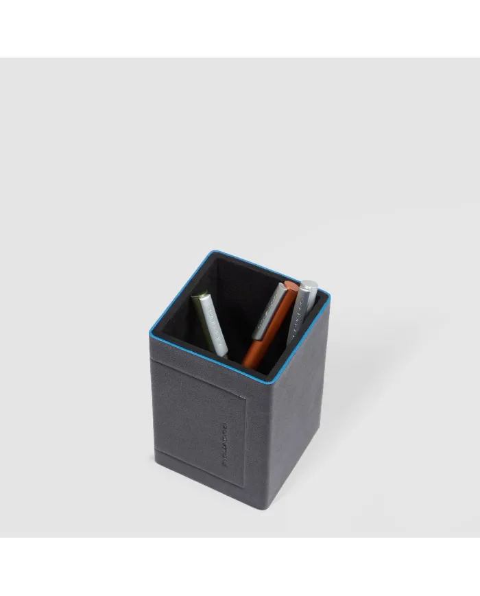 Piquadro Porta penne in pelle Atlas Nero