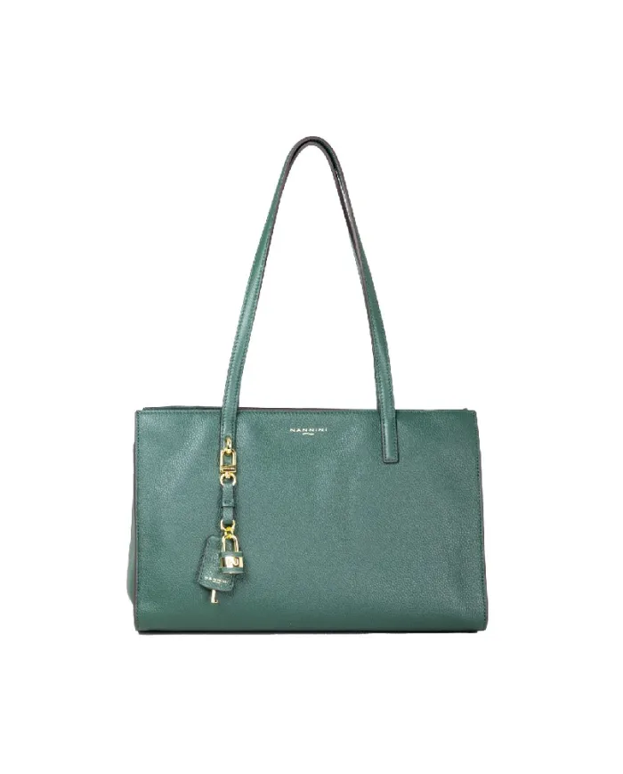 Nannini Shopping bag pelle Helga-M Verde