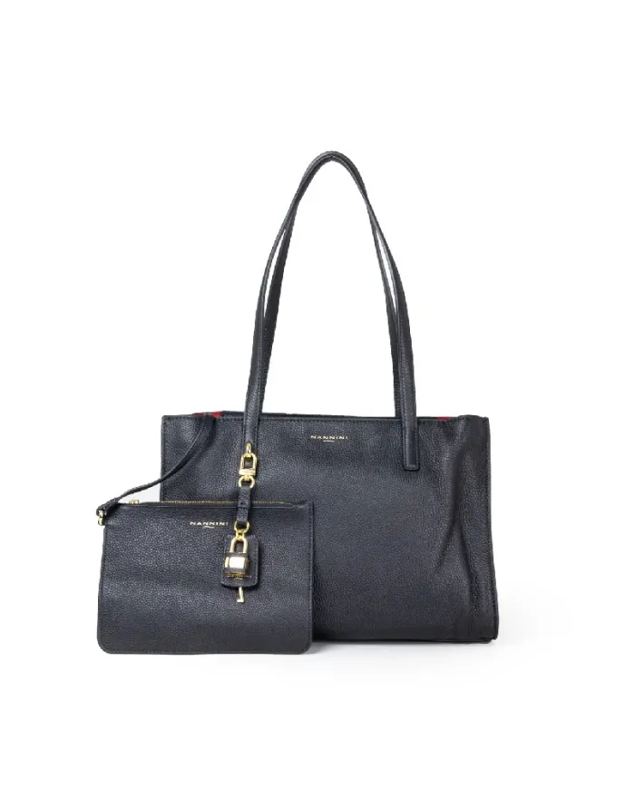 Nannini Shopping bag pelle Helga-M Nero/Rosso