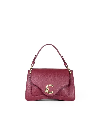 Coccinelle Borsa pelle martellata C-me small Bordeaux