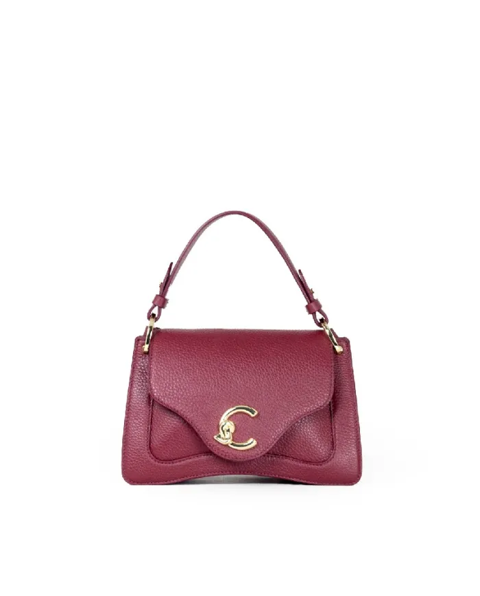 Coccinelle Borsa pelle martellata C-me small Bordeaux