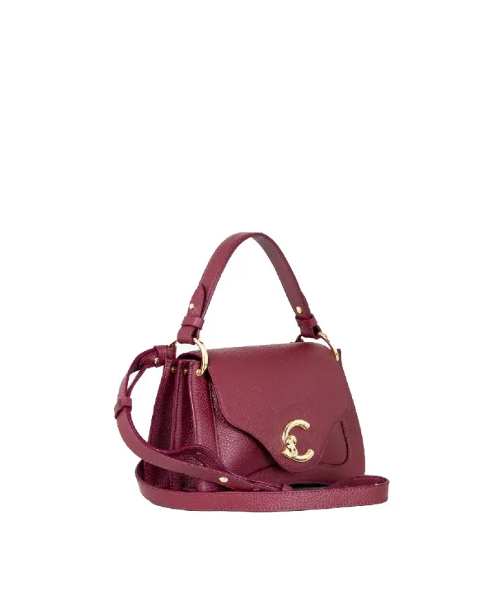 Coccinelle Borsa pelle martellata C-me small Bordeaux