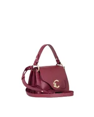 Coccinelle Borsa pelle martellata C-me small Bordeaux