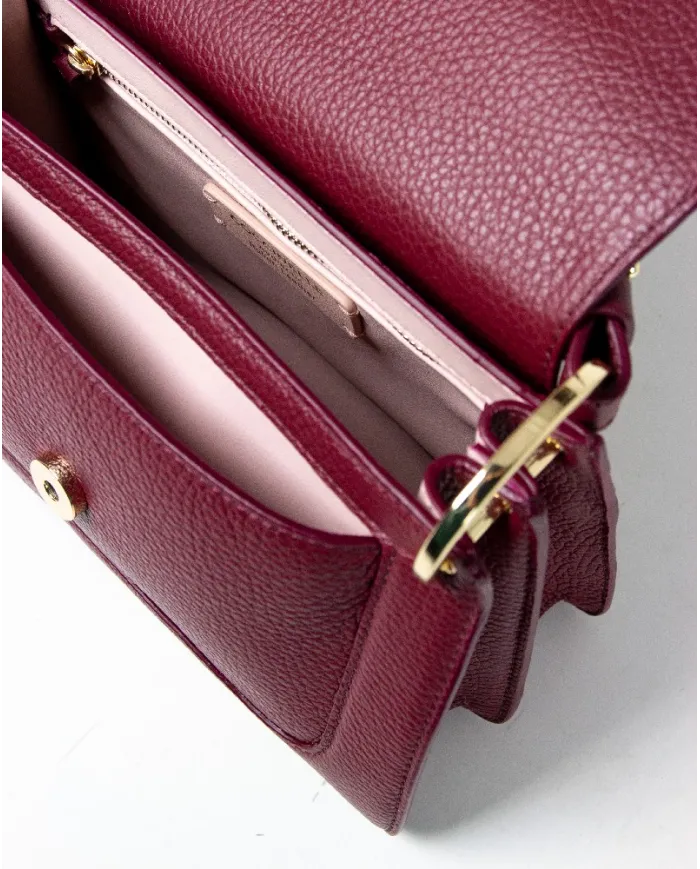 Coccinelle Borsa pelle martellata C-me small Bordeaux