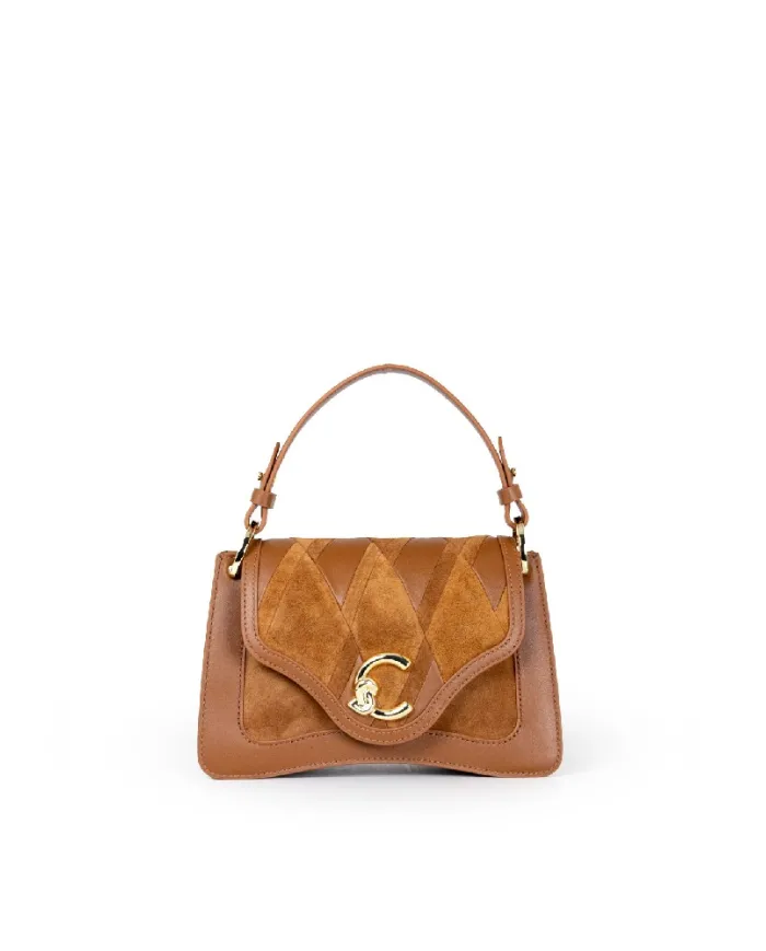 Coccinelle Borsa pelle scamosciata C-me small Cognac