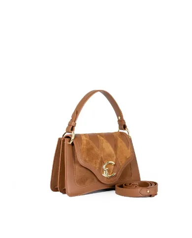 Coccinelle Borsa pelle scamosciata C-me small Cognac