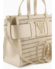 Armani Exchange Borsa a mano grande Avorio