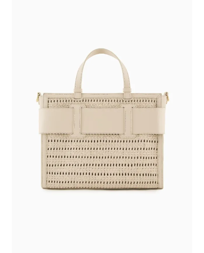 Armani Exchange Borsa a mano grande Avorio