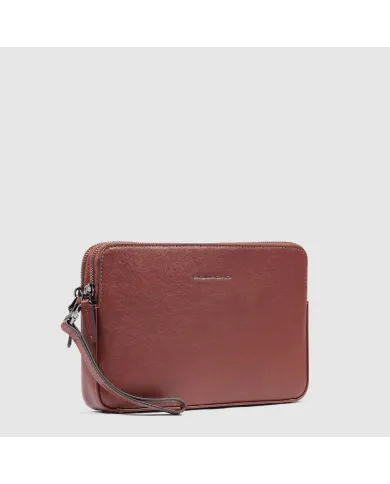 Piquadro Pochette uomo pelle Black Square Cuoio