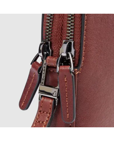 Piquadro Pochette uomo pelle Black Square Cuoio