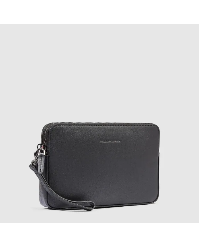 Piquadro Pochette uomo pelle Black Square Nero