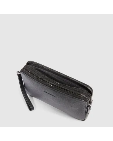 Piquadro Pochette uomo pelle Black Square Nero