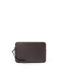 Piquadro Pochette uomo pelle Black Square Testa moro