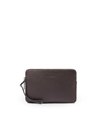 Piquadro Pochette uomo pelle Black Square Testa moro