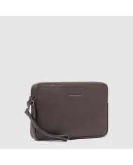 Piquadro Pochette uomo pelle Black Square Testa moro
