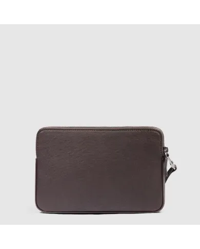 Piquadro Pochette uomo pelle Black Square Testa moro