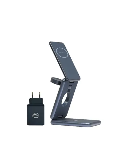 Piquadro Caricabatterie 3in1 15W con adattatore GaN 45W Grigio