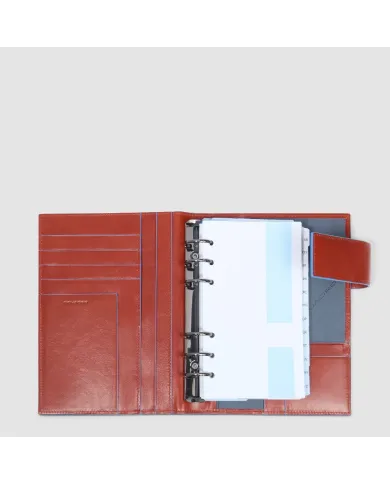 Piquadro Agenda organizer in pelle"Blue square". Cuoio