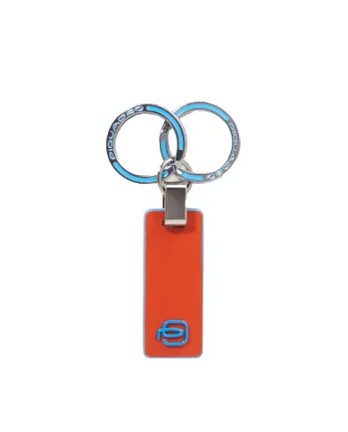 Piquadro Porta chiavi Blue square. Cuoio