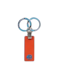 Piquadro Porta chiavi Blue square. Cuoio