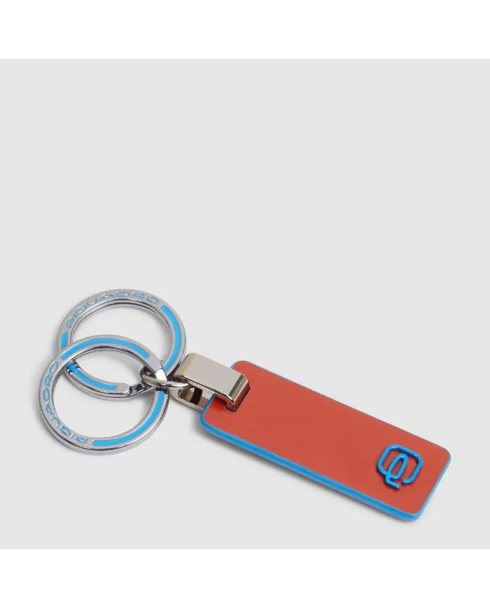 Piquadro Porta chiavi Blue square. Cuoio