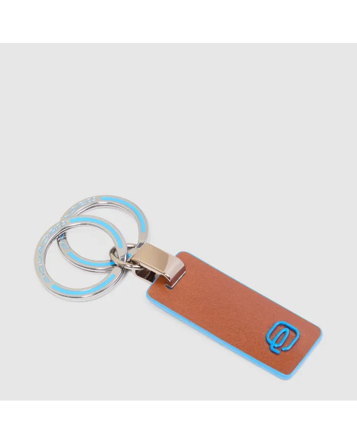 Piquadro Porta chiavi Blue square. Marrone