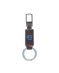 Piquadro Porta chiavi Blue square. Mogano