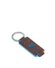 Piquadro Porta chiavi Blue square. Mogano