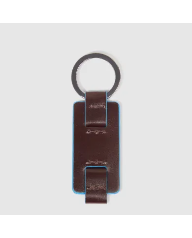 Piquadro Porta chiavi Blue square. Mogano