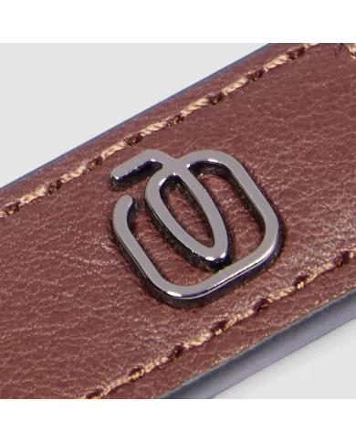 Piquadro Porta chiavi Black square. Cuoio